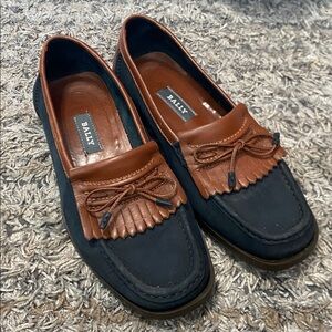 Vintage Bally men’s shoes sz 7.5 brown navy